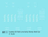 Cudahy Oil Tank Line Early Shorty Tank Car White