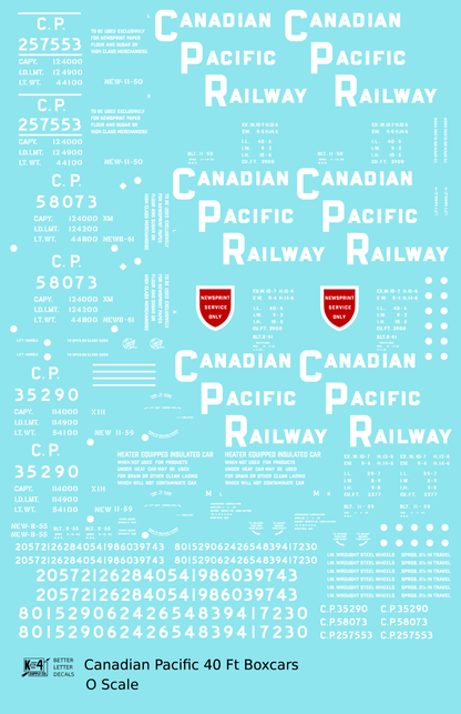 Canadian Pacific 40 Ft Steel Boxcar White Block Letter