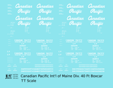 Canadian Pacific 40 Ft Boxcar White Script, International Of Maine Division