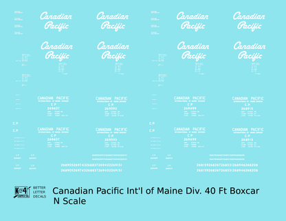 Canadian Pacific 40 Ft Boxcar White Script, International Of Maine Division