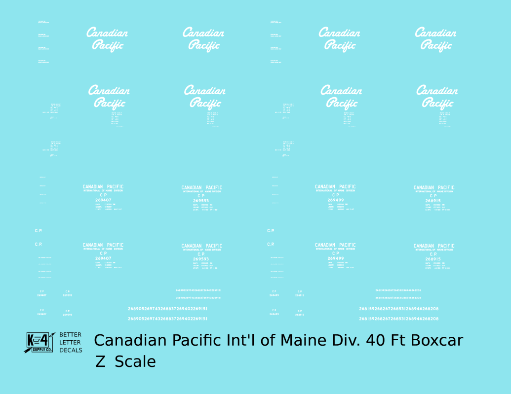 Canadian Pacific 40 Ft Boxcar White Script, International Of Maine Division