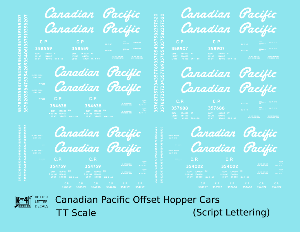 Canadian Pacific Offset Hopper White Script