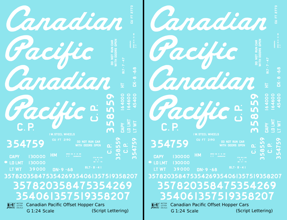 Canadian Pacific Offset Hopper White Script