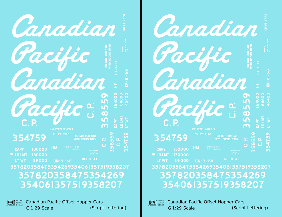 Canadian Pacific Offset Hopper White Script