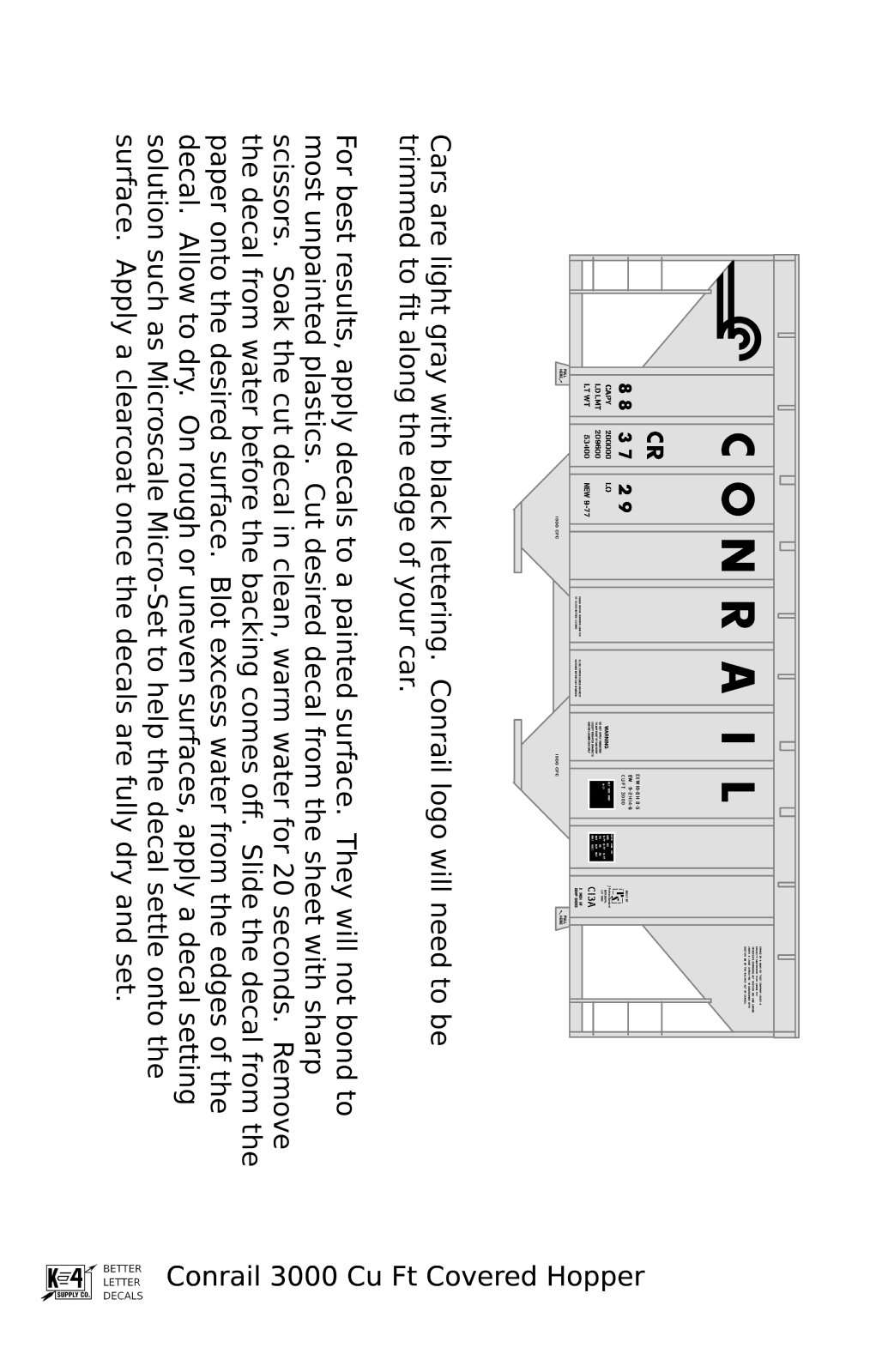 Conrail 3000 Cu Ft Covered Hopper Black