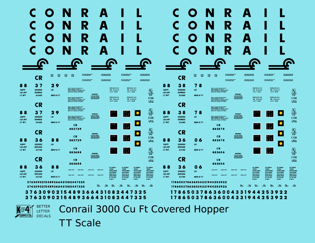 Conrail 3000 Cu Ft Covered Hopper Black