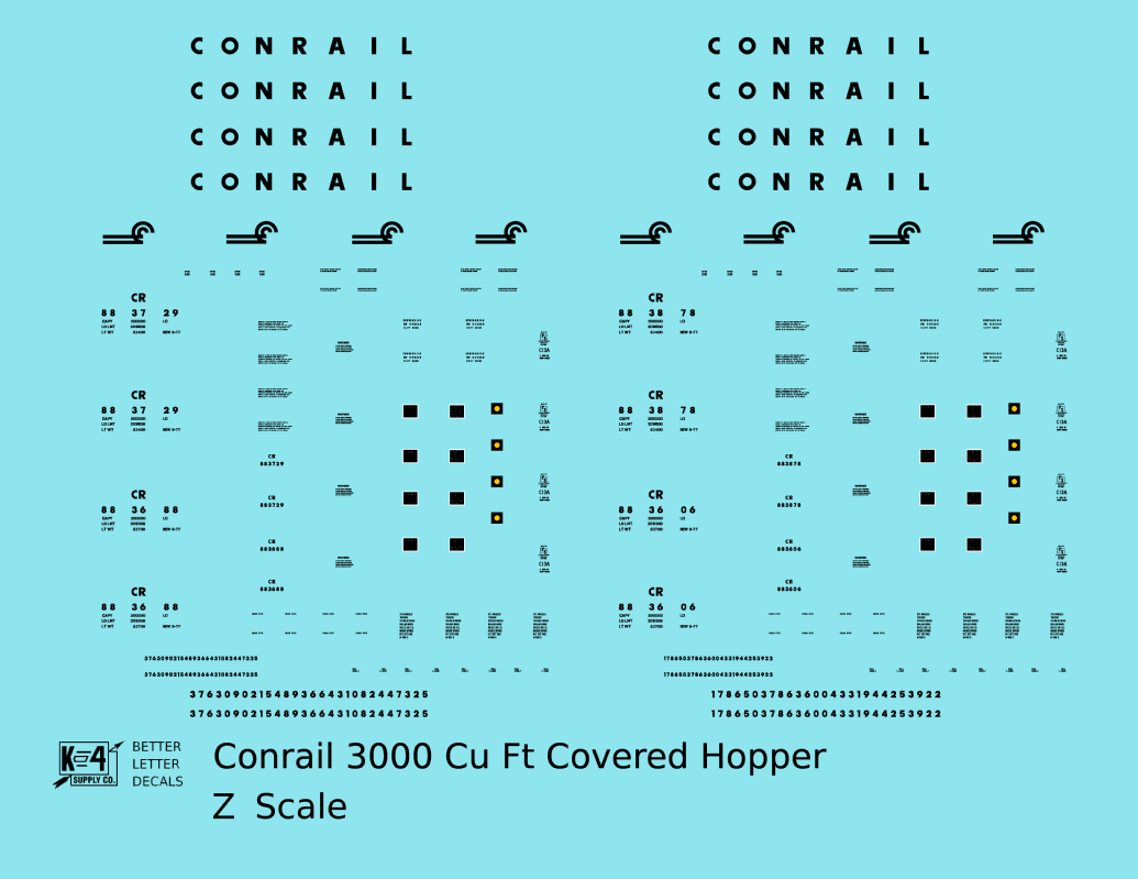 Conrail 3000 Cu Ft Covered Hopper Black