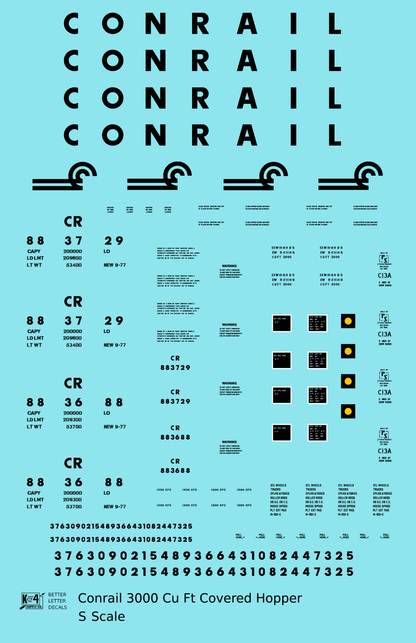 Conrail 3000 Cu Ft Covered Hopper Black