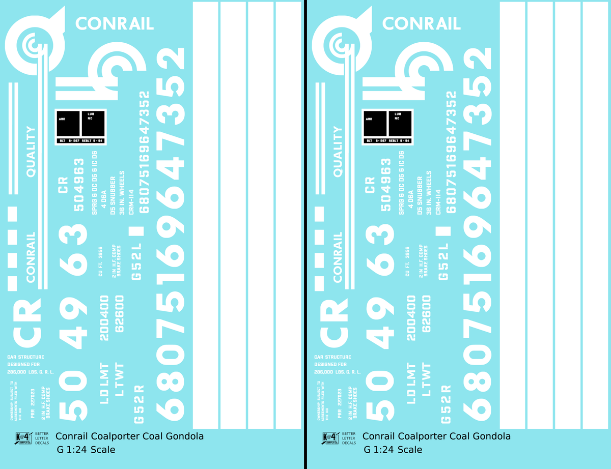 Conrail Coalporter Coal Gondola White