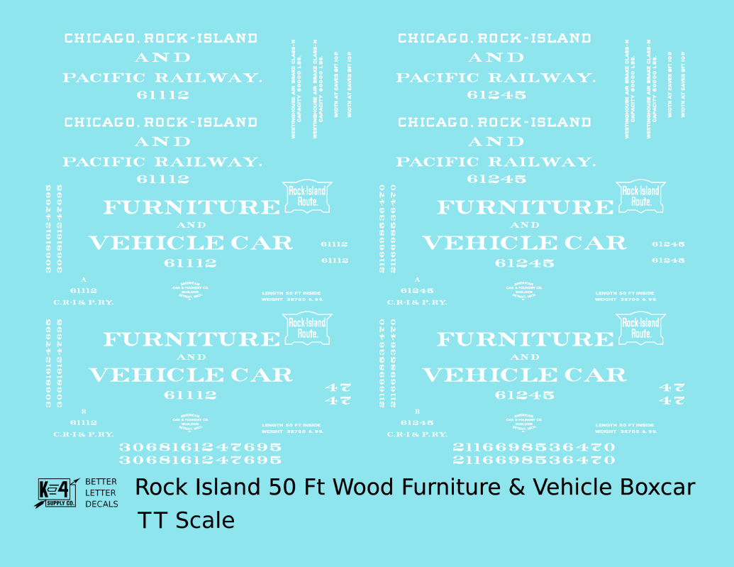 Rock Island 50 Ft Furniture Boxcar White