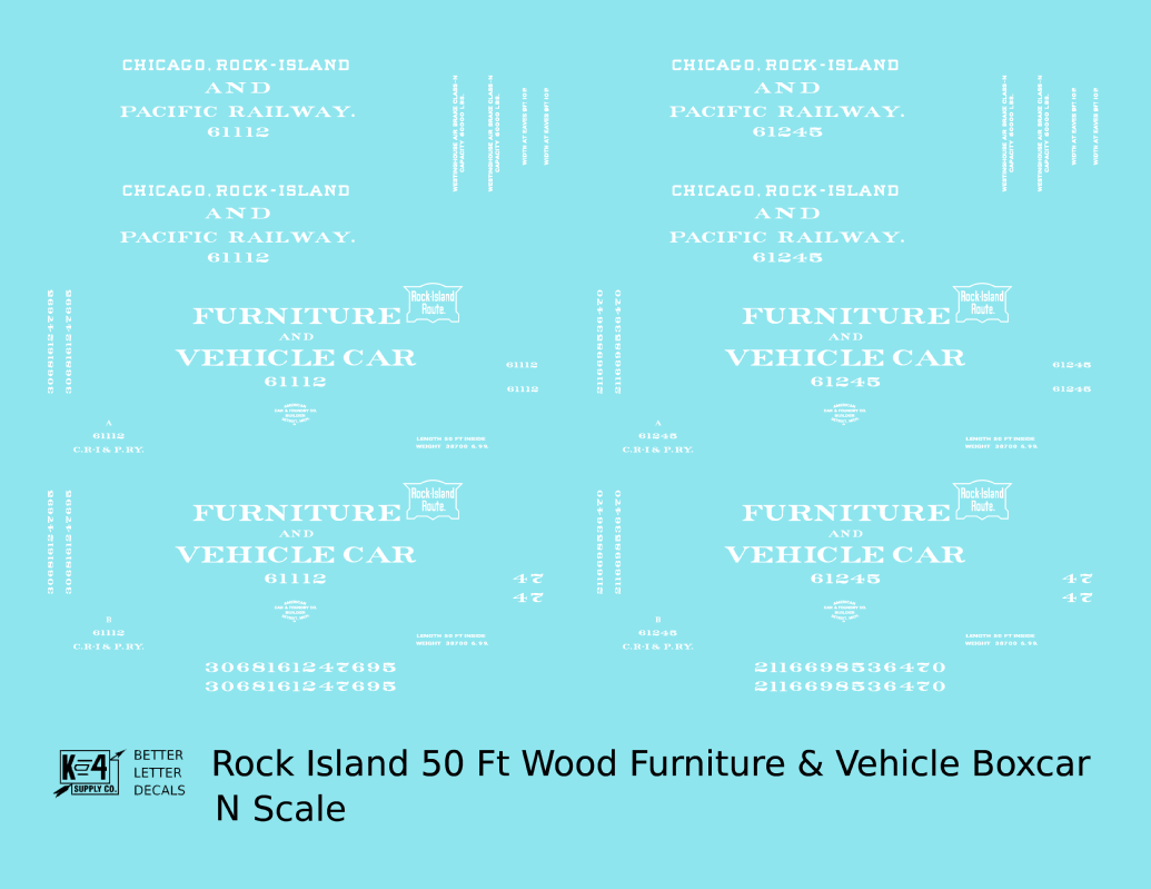 Rock Island 50 Ft Furniture Boxcar White