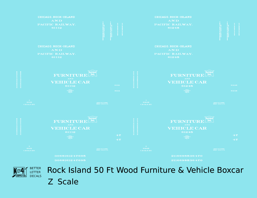 Rock Island 50 Ft Furniture Boxcar White