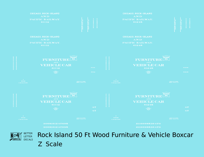 Rock Island 50 Ft Furniture Boxcar White
