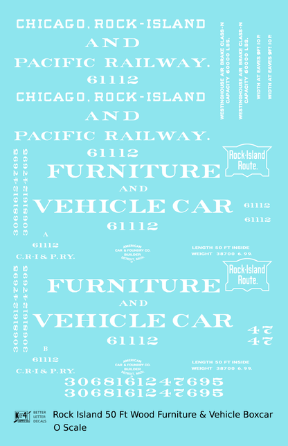 Rock Island 50 Ft Furniture Boxcar White