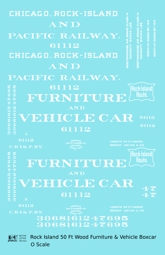 Rock Island 50 Ft Furniture Boxcar White