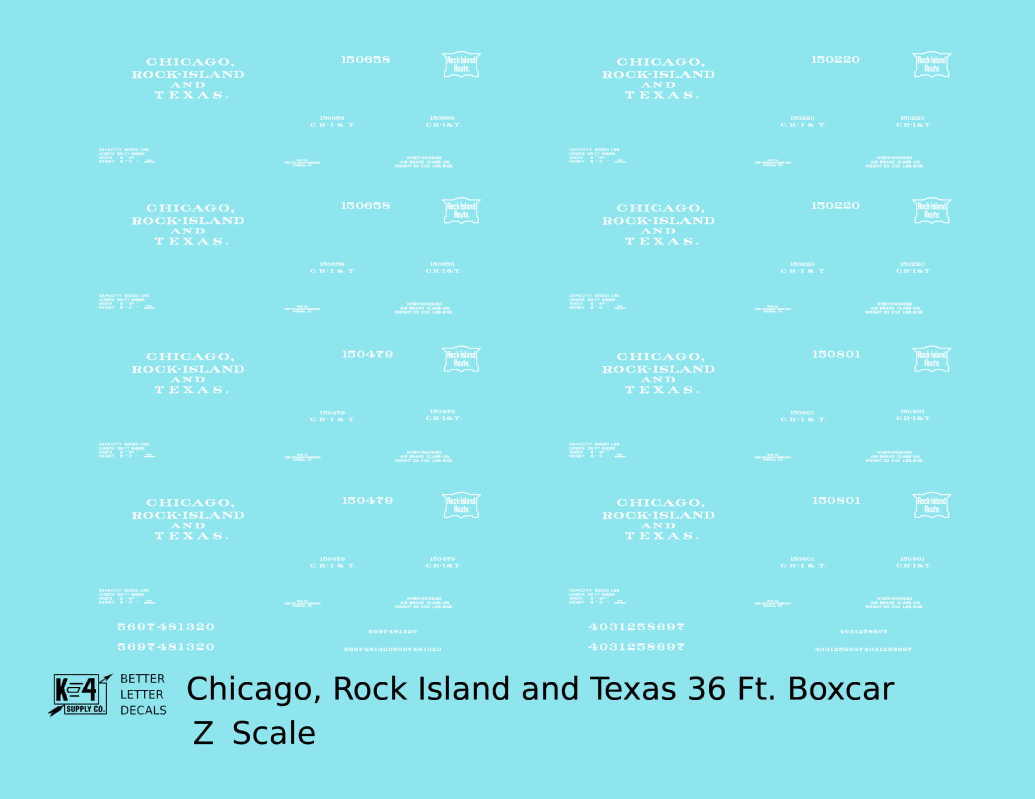 Chicago, Rock Island and Texas 36 Ft Boxcar White