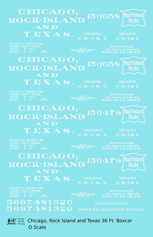 Chicago, Rock Island and Texas 36 Ft Boxcar White