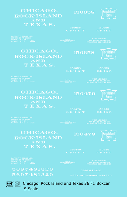 Chicago, Rock Island and Texas 36 Ft Boxcar White