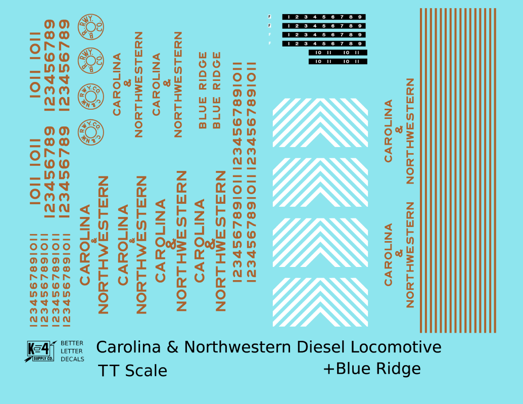 Carolina & Northwestern Diesel Locomotive Gold Blue Ridge, Southern Scheme