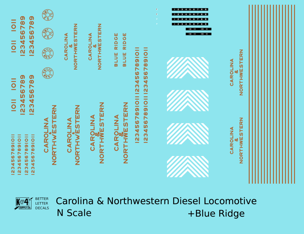 Carolina & Northwestern Diesel Locomotive Gold Blue Ridge, Southern Scheme