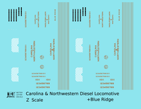 Carolina & Northwestern Diesel Locomotive Gold Blue Ridge, Southern Scheme - Decal - Choose Scale