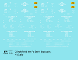 Clinchfield 40 Ft Steel Boxcar White  - Decal - Choose Scale