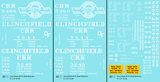 Clinchfield 40 Ft Steel Boxcar White  - Decal - Choose Scale