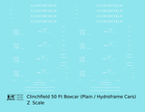Clinchfield 50 Ft Steel Boxcar White  - Decal - Choose Scale