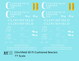 Clinchfield 50 Ft Cushion Underframe Boxcar White  - Decal - Choose Scale