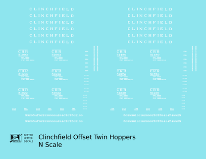 Clinchfield Offset Twin Hopper White CRR