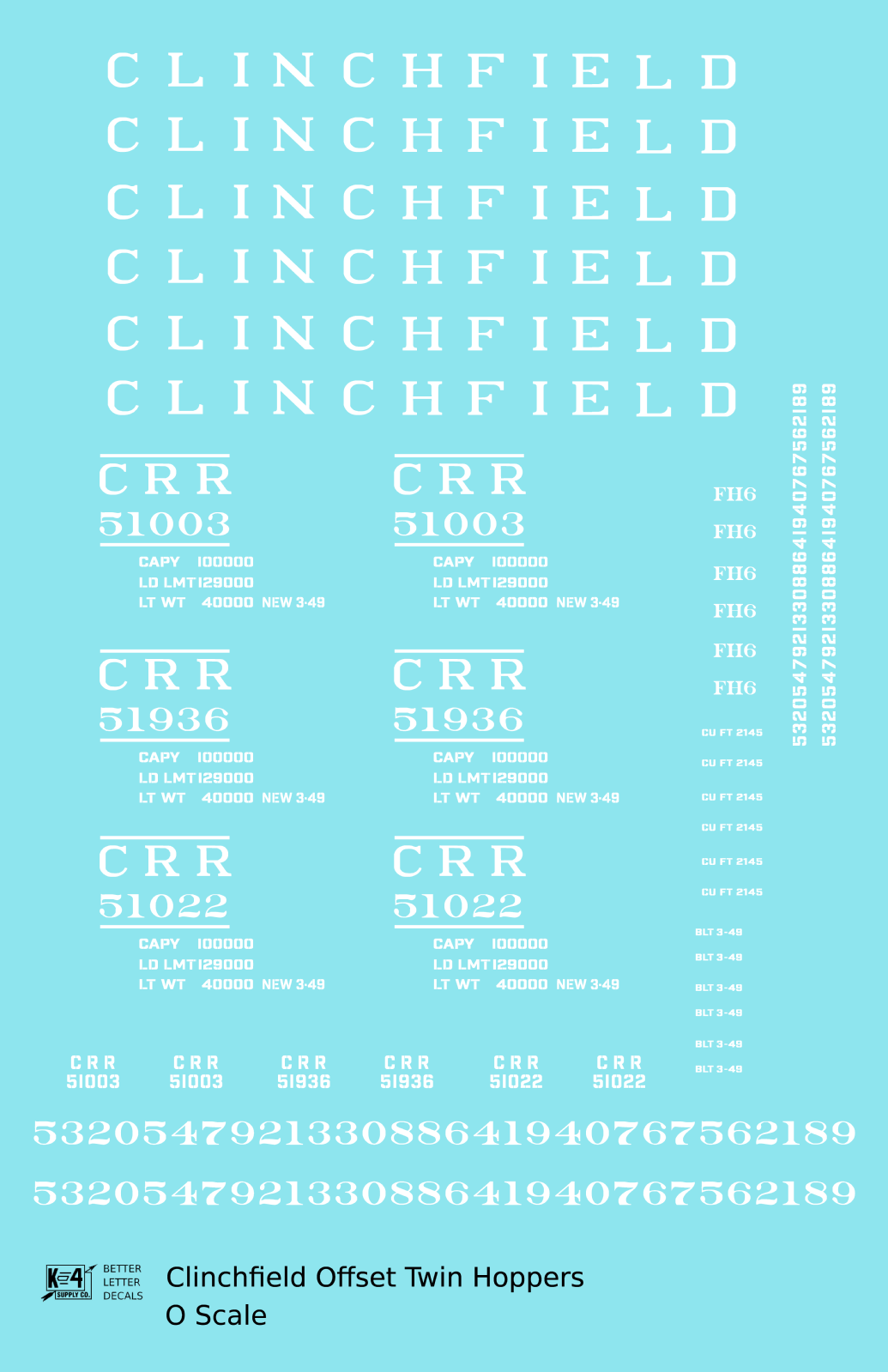 Clinchfield Offset Twin Hopper White CRR