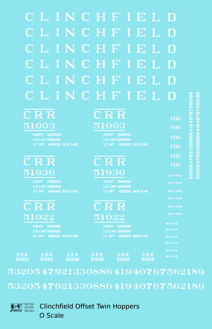 Clinchfield Offset Twin Hopper White CRR