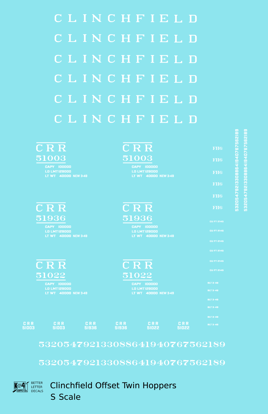 Clinchfield Offset Twin Hopper White CRR