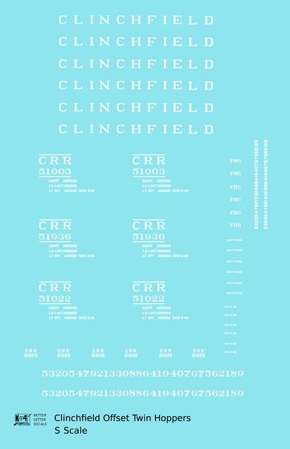 Clinchfield Offset Twin Hopper White CRR