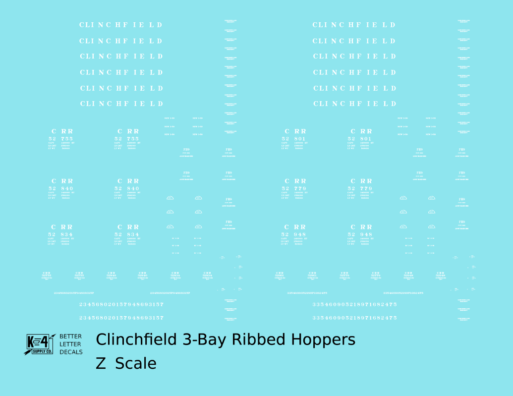 Clinchfield Triple Hopper White CRR