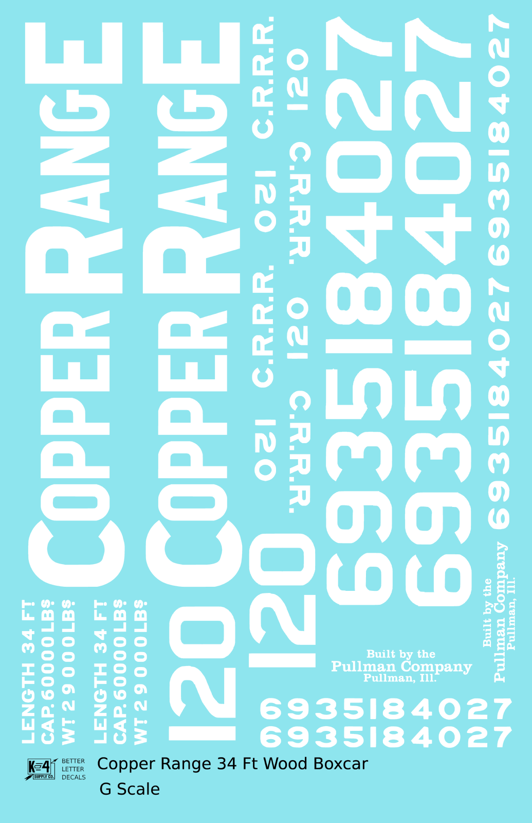 Copper Range 34 Ft Boxcar White