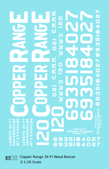 Copper Range 34 Ft Boxcar White