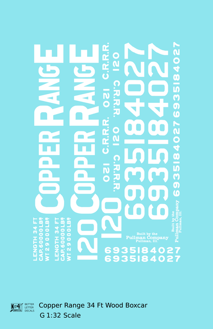 Copper Range 34 Ft Boxcar White
