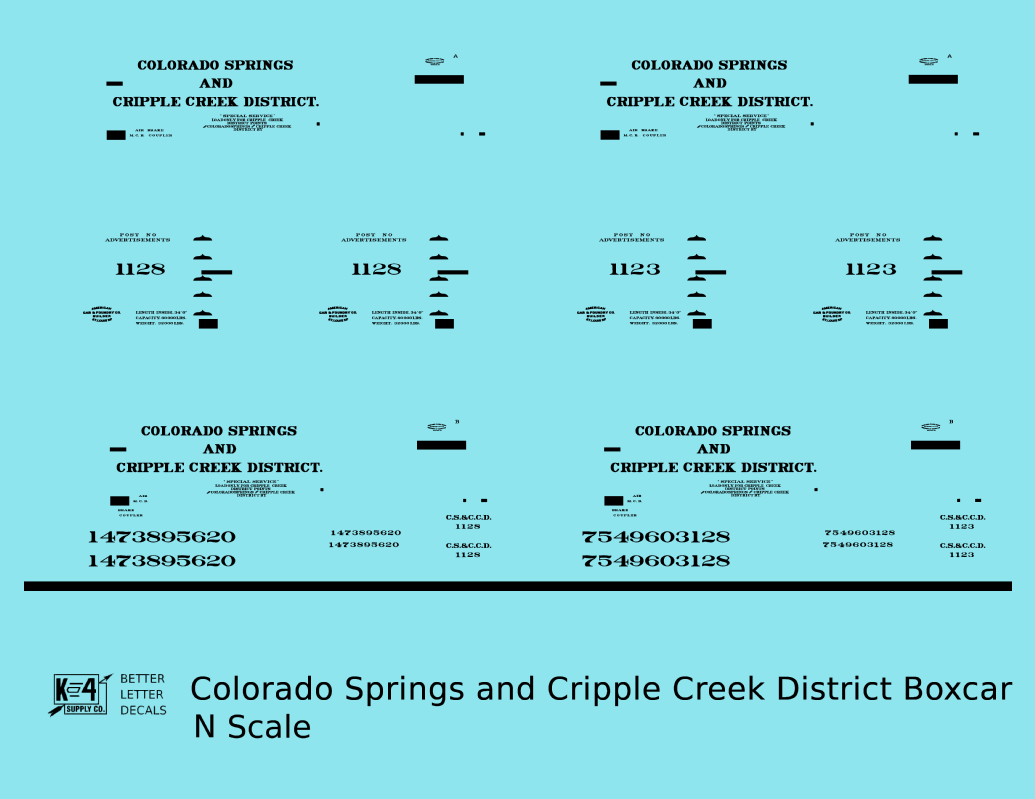 Colorado Springs & Cripple Creek District 34 Ft Boxcar Black CS&CCD