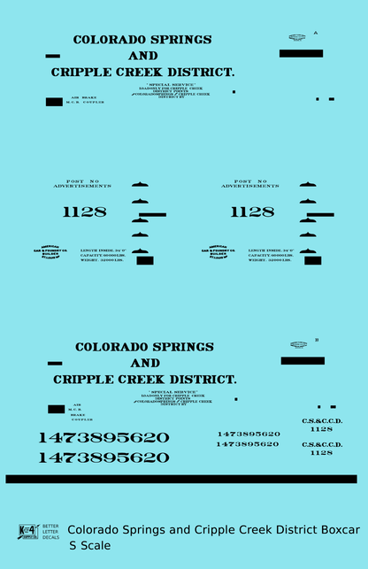 Colorado Springs & Cripple Creek District 34 Ft Boxcar Black CS&CCD