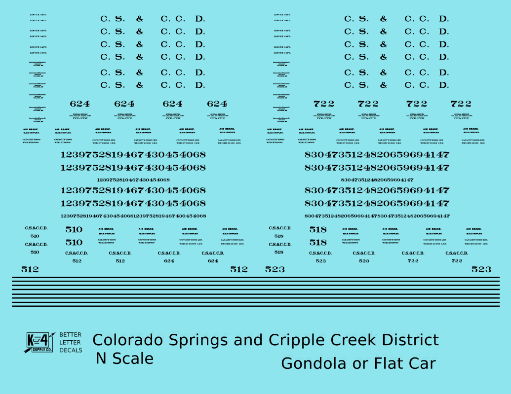 Colorado Springs & Cripple Creek District Flatcar Gondola Black