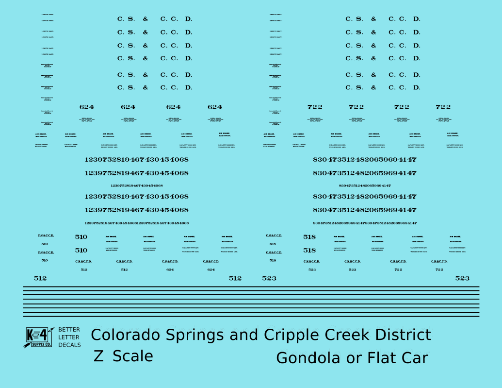 Colorado Springs & Cripple Creek District Flatcar Gondola Black