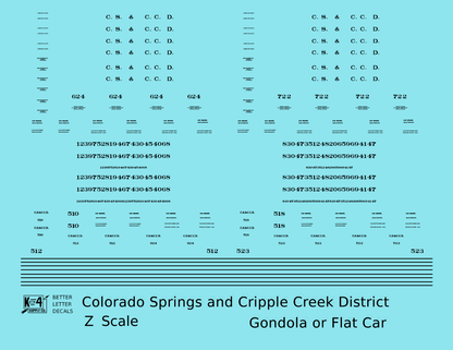 Colorado Springs & Cripple Creek District Flatcar Gondola Black