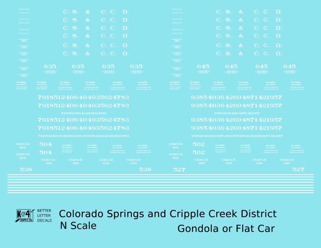 Colorado Springs & Cripple Creek District Flatcar Gondola White