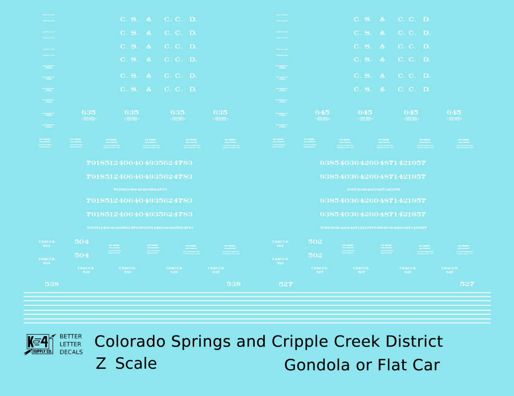Colorado Springs & Cripple Creek District Flatcar Gondola White