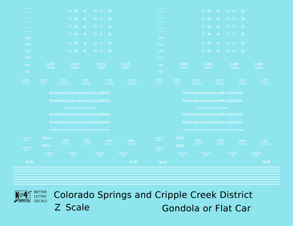 Colorado Springs & Cripple Creek District Flatcar Gondola White