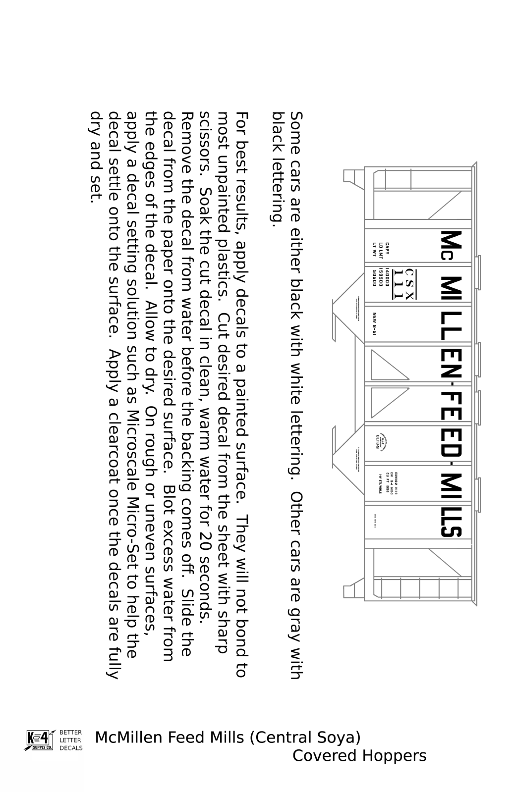 McMillen Feed Mills (Central Soya) Covered Hopper Black and White