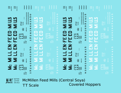 McMillen Feed Mills (Central Soya) Covered Hopper Black and White
