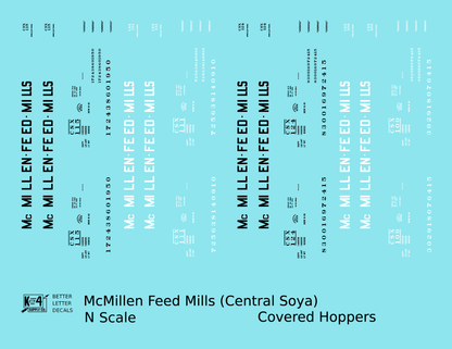 McMillen Feed Mills (Central Soya) Covered Hopper Black and White