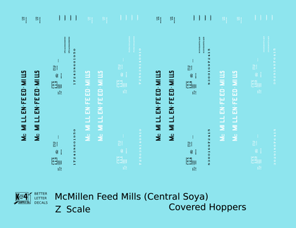 McMillen Feed Mills (Central Soya) Covered Hopper Black and White